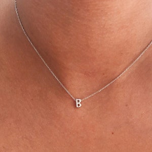 Collar con letra inicial en plata de ley 925: joyas, bodas, aniversarios, San Valentín, Navidad, cumpleaños, día de la madre, regalos para ella y para las mujeres