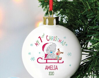 personalised baby xmas baubles