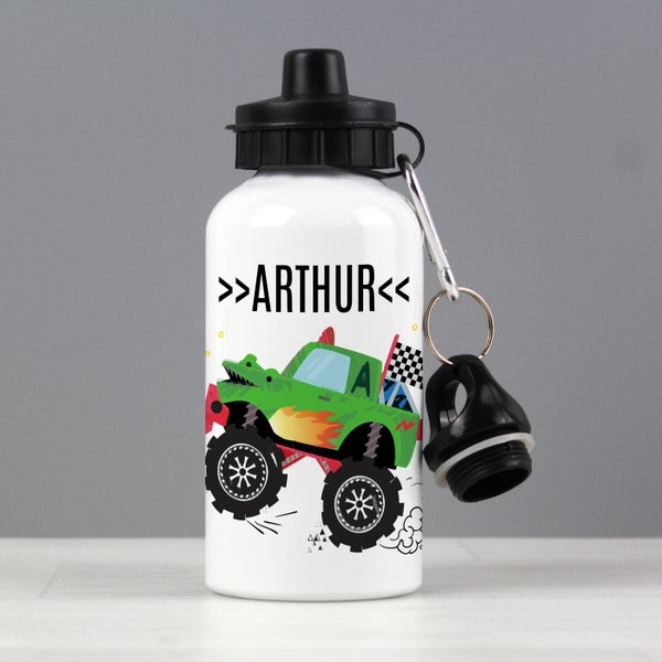 Personalised Monster Truck Drinks Bottle - Party Bag Gift - Back to School - Birthday Gift - monster truck - gift for boys