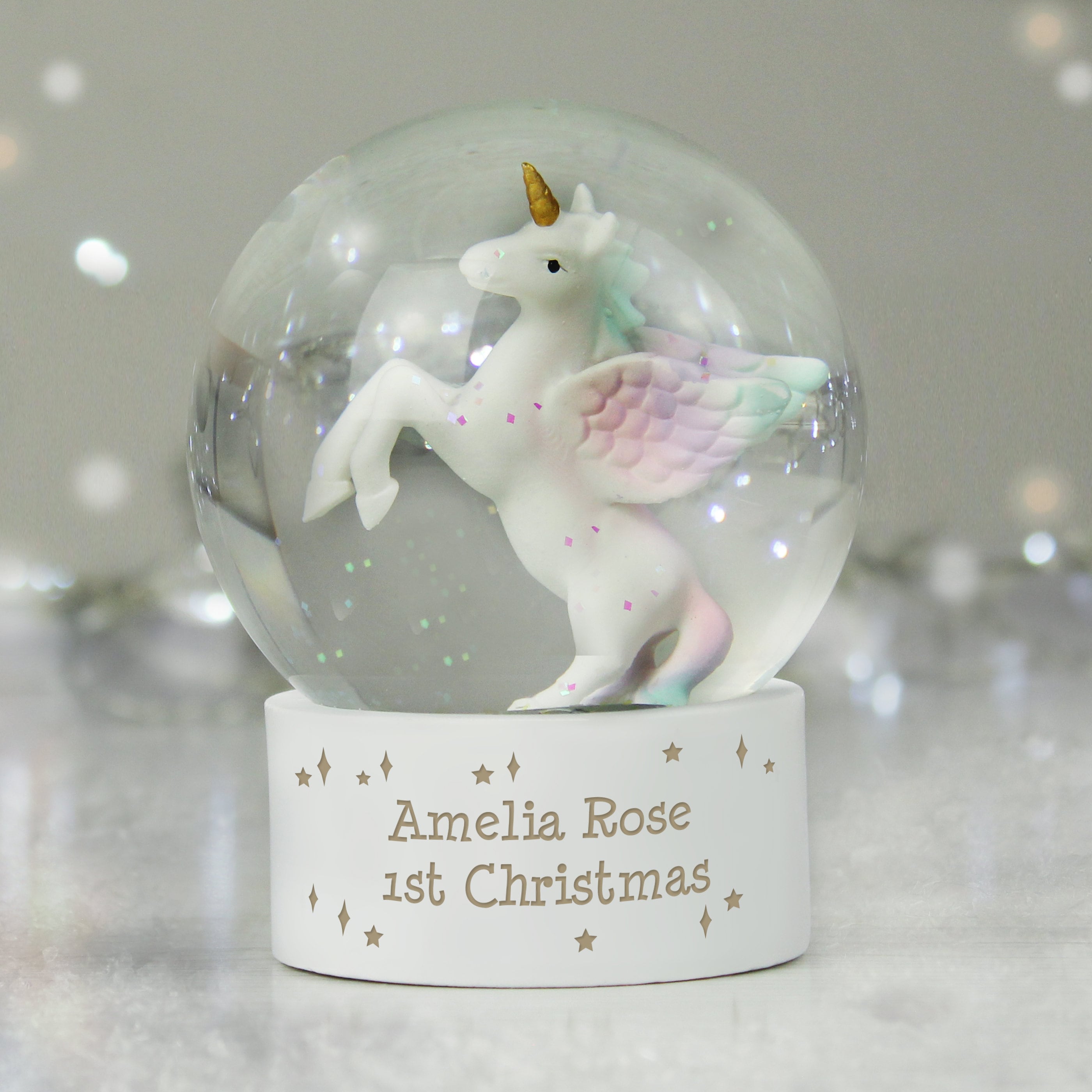 Unicorn Snow Globes for Girls, 100MM Pink Glitter Glass Snowglobe for Kids,  Christmas Birthday Gifts for Girls,Wife,Daughter, Granddaughter