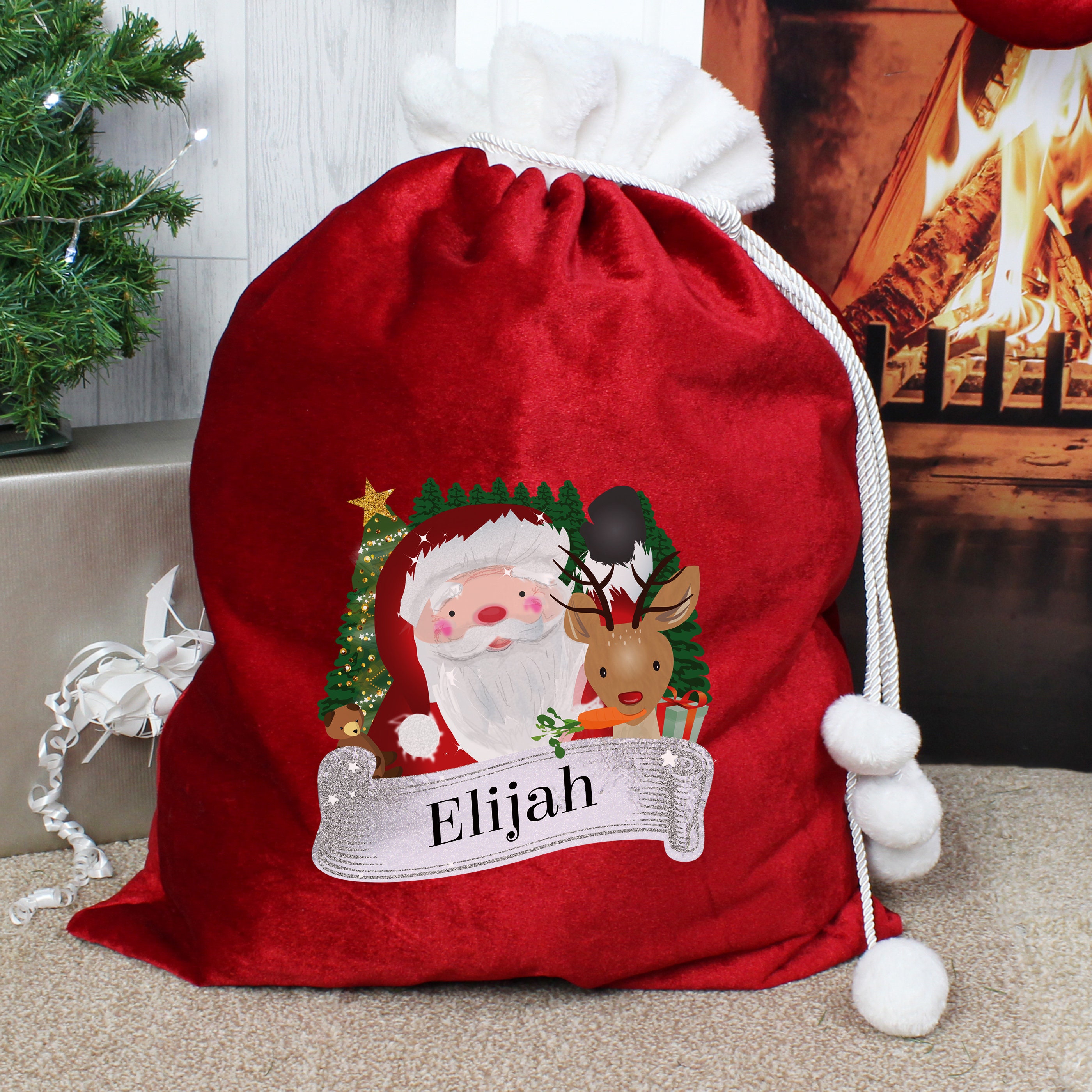 Personalised Christmas Santa Red Sack - Baby's First Christmas ...