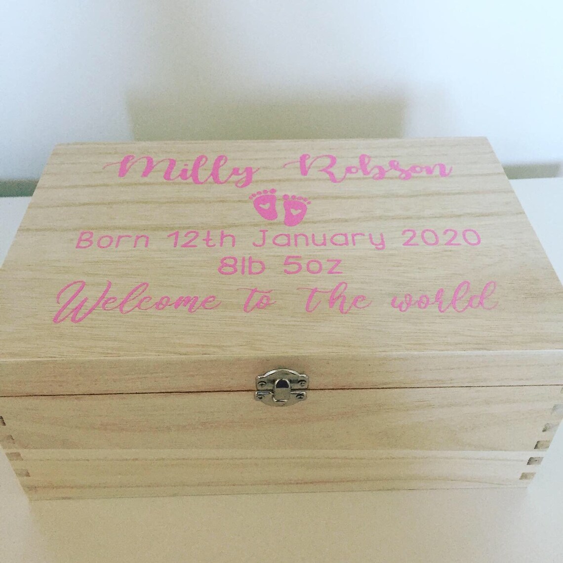 Personalised Wooden New Baby Keepsake Box Gift for Baby Etsy