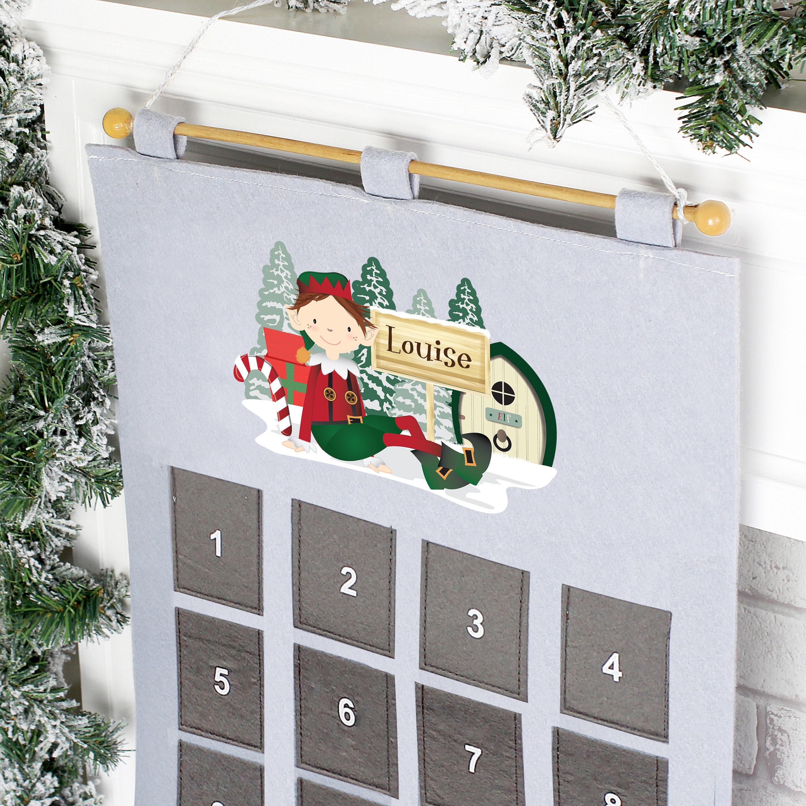 Personalised Elf Advent Calendar in Silver Grey Reusable Etsy UK