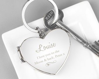 Personalised Swirl Heart Photoframe Keyring - valentines day keyring - mothers day keyring - personalised keyring for mothers day