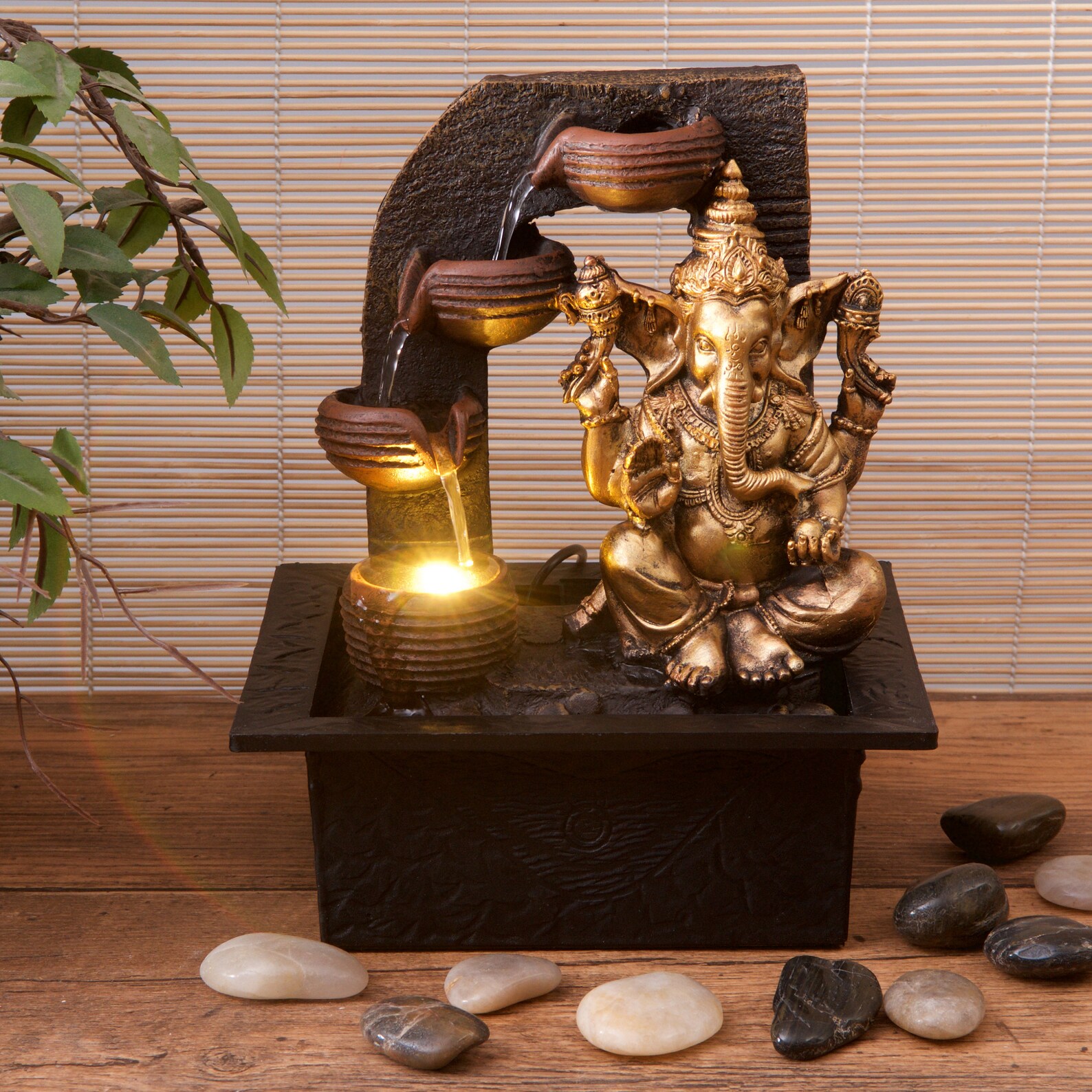 Golden Ganesh Indoor Water Fountain With LED Light New Home Etsy