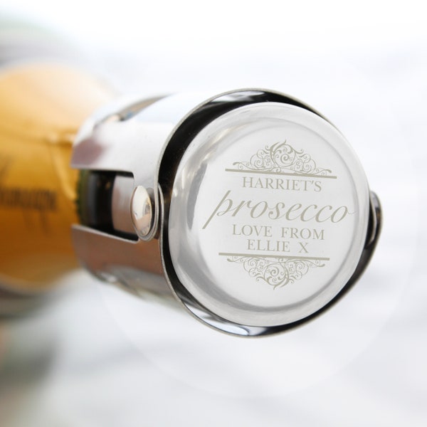 Personalised Prosecco Bottle Stopper - engagement gift - personalised bottle stopper - wedding gift - couple gift - new home gift - prosecco