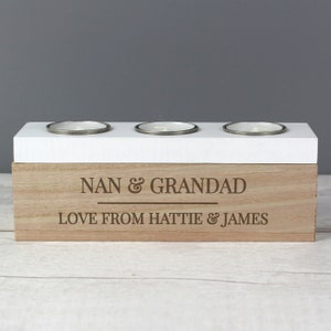 Personalised Classic Triple Tea Light Box tealight box new home gift couple gift image 2