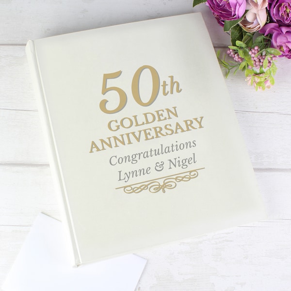 Personalised Photo Album - Personalised 50th Golden Anniversary Traditional Album - Golden wedding gift - anniversary gift - 50th wedding