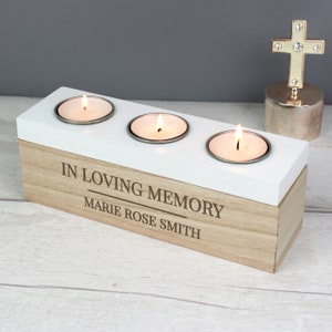 Personalised Classic Triple Tea Light Box tealight box new home gift couple gift image 4