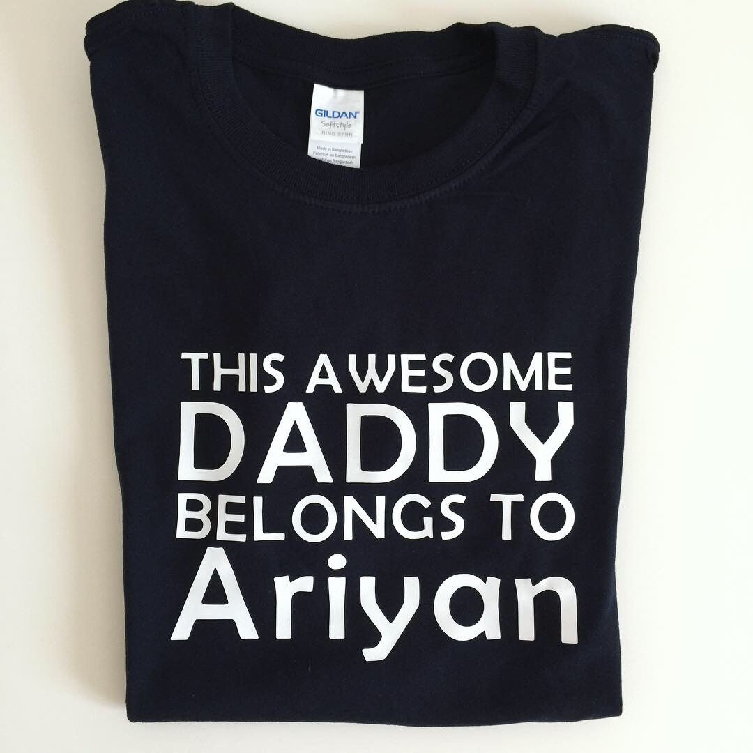 Image of This Awesome Daddy T-Shirt - Personalise With Childrens Names Father's Day Newborn New Dad First Gift