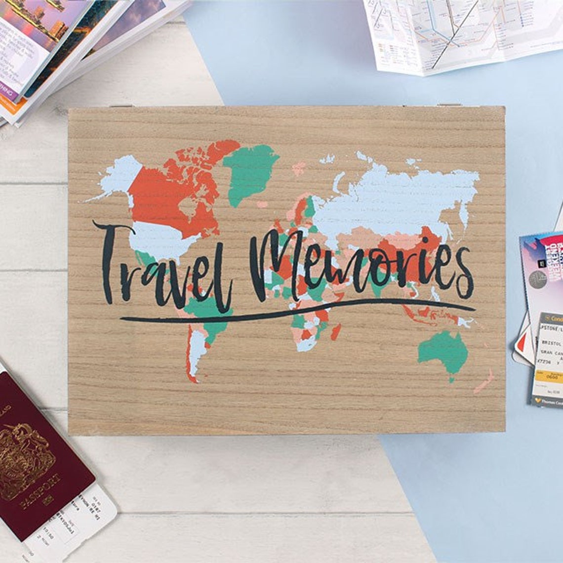 Personalised Travel Memories box Travel The World Memories Etsy