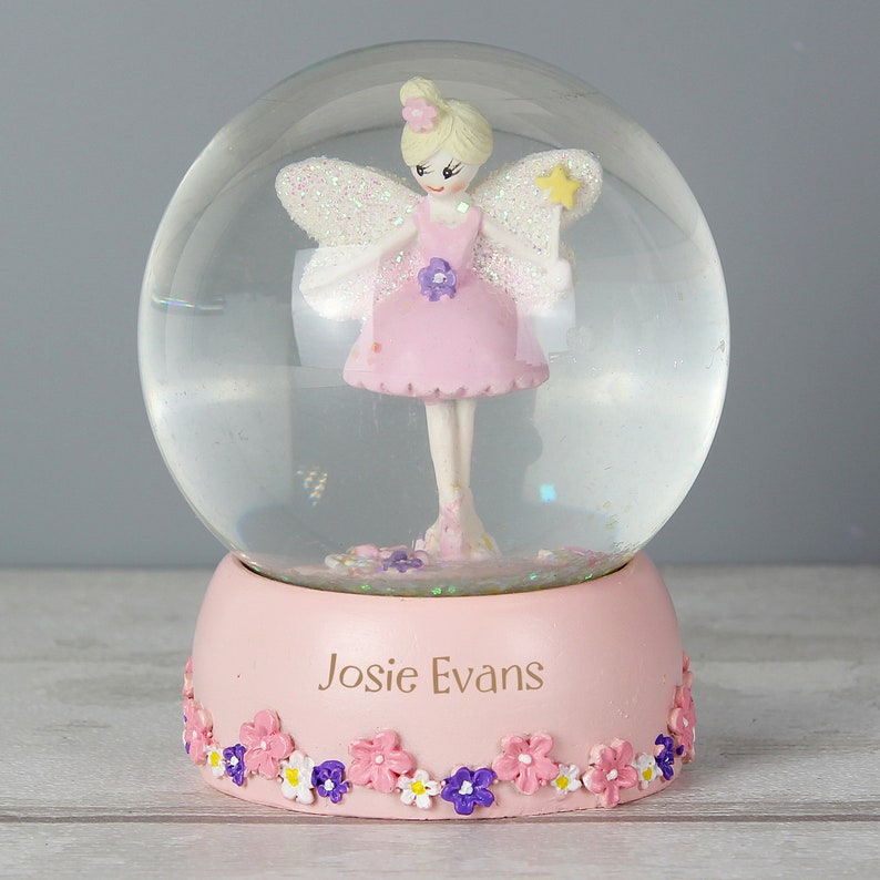 Personalised Fairy Glitter Snow Globe Baby's 1st Etsy