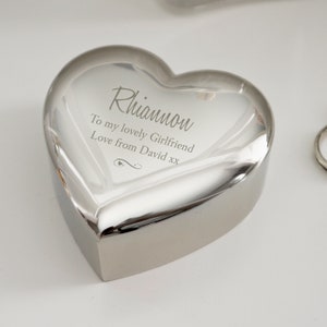 Personalised Heart Trinket Box - Valentines Day Heart Gift - Personalised jewellery box - mothers day gift - gift for her