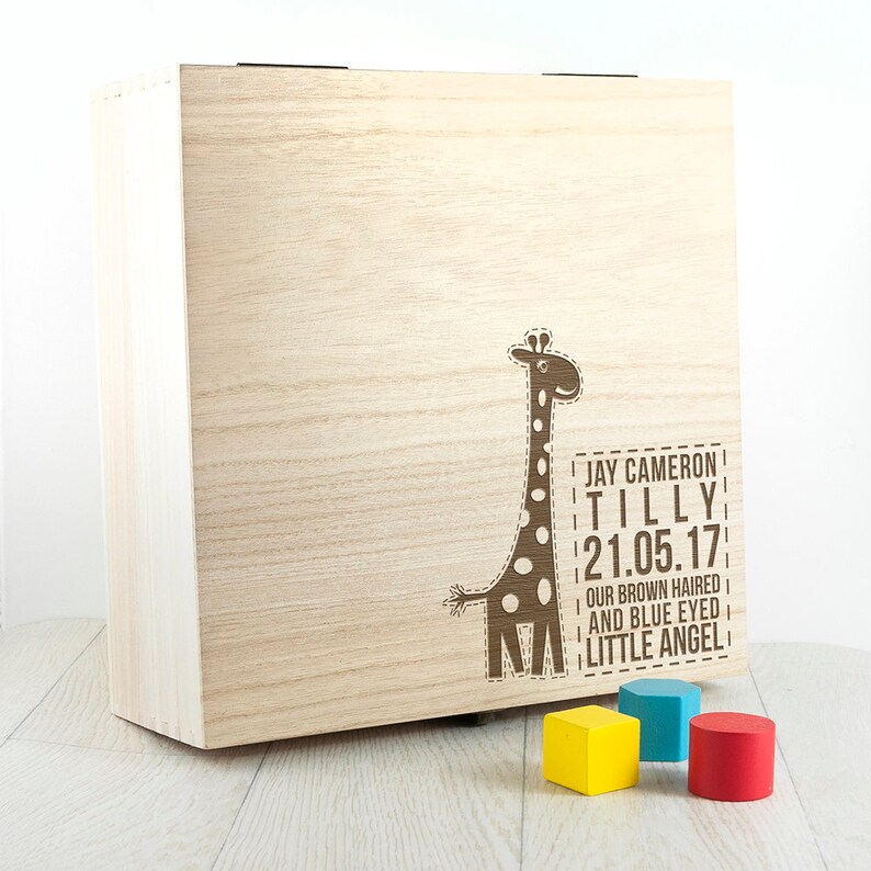 Personalised Baby Giraffe Keepsake Box new baby box Etsy