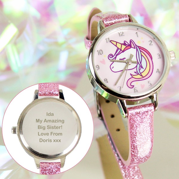 Kids Personalised Unicorn Watch - Personalised Unicorn Girls Watch -birthday gift for girls -personalised watch for girls