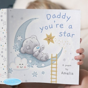 Personalised Tiny Tatty Teddy Daddy You're A Star, Poem Book - Gift For Daddy - Father's Day Gift - Birthday Gift For Daddy - New Dad Gift