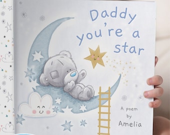 Personalised Tiny Tatty Teddy Daddy You're A Star, Poem Book - Gift For Daddy - Father's Day Gift - Birthday Gift For Daddy - New Dad Gift