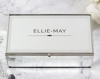 Personalised Classic Mirrored Jewellery Box - Personalised jewellery box - Engraved Jewellery Box - gift for her - birthday gift