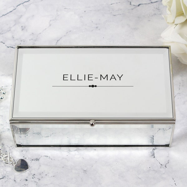 Personalised Classic Mirrored Jewellery Box - Personalised jewellery box - Engraved Jewellery Box - gift for her - birthday gift