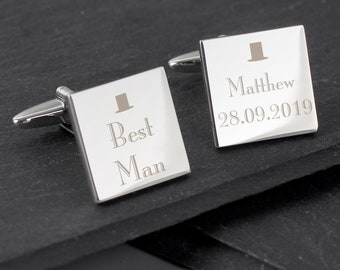 Personalised Engraved Wedding Cufflinks - Wedding Cufflinks - Wedding Favour - Groomsmen Gift - Groom - Best Man Gift - father of the bride