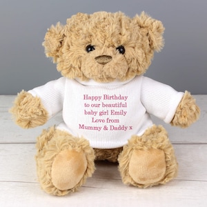 baby's first teddy bear personalised