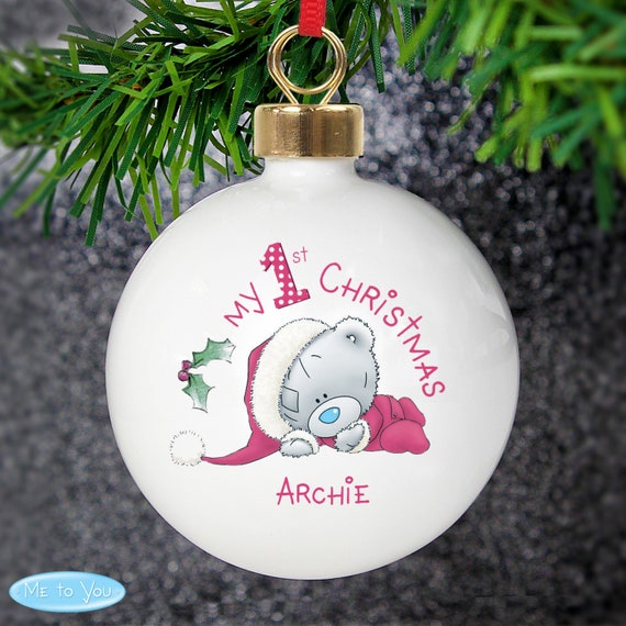 Me to You 1st Christmas Personalised Bauble Xmas Gift For Baby Babies Decoration by Me To You