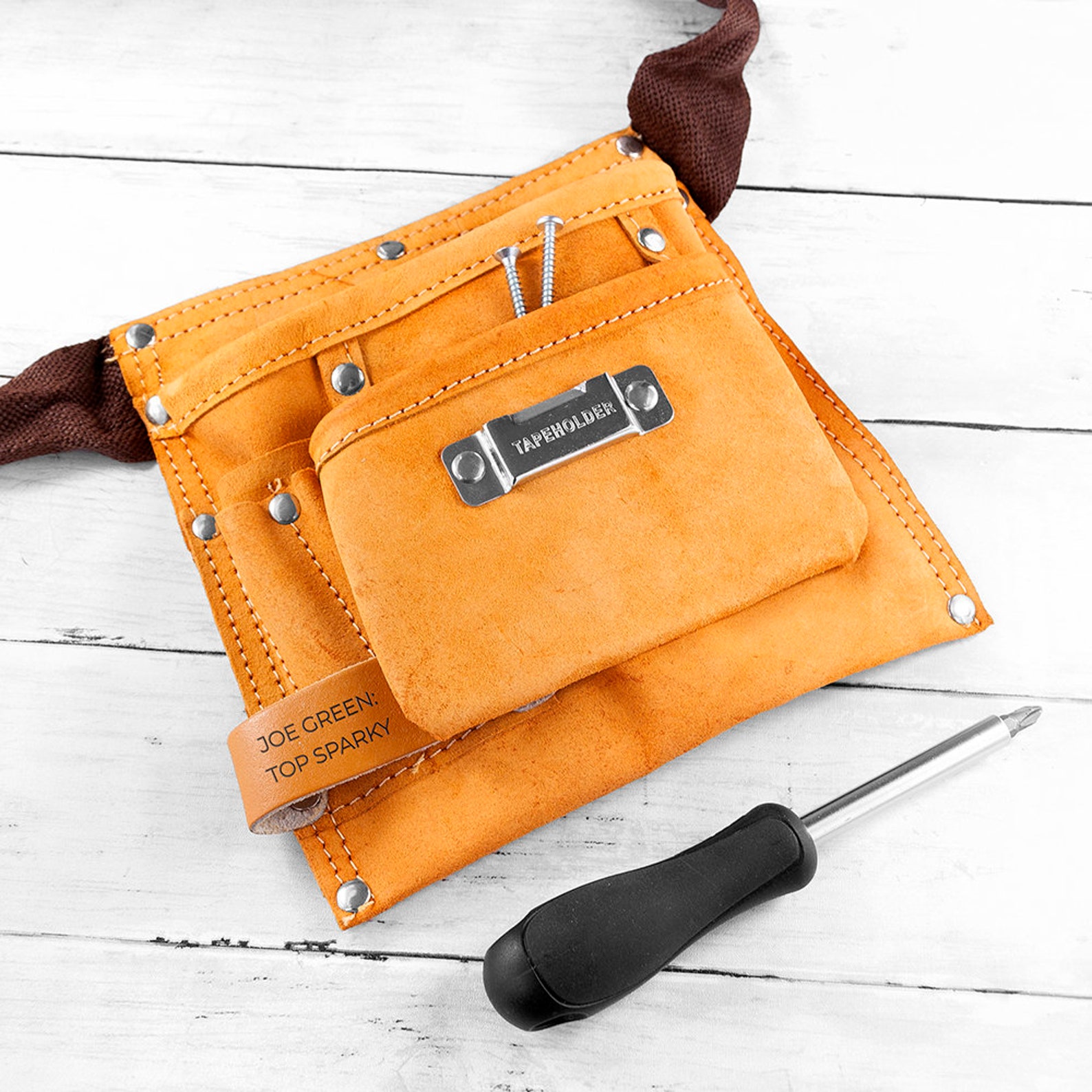 Personalised 6pocket Leather Tool Belt DIY Gift Etsy