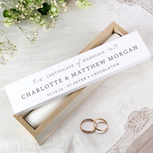 Personalised Wooden Wedding Certificate Holder New Couple Wedding Gift Gift For Couples Mr And Mrs Gift Bride And Groom Gift image 2