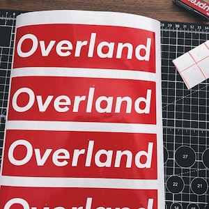 Box Logo Rot Overland Tacoma Tür Aufkleber, Tacoma, 4Runner, FJ, ginx (Variationen siehe Optionen)