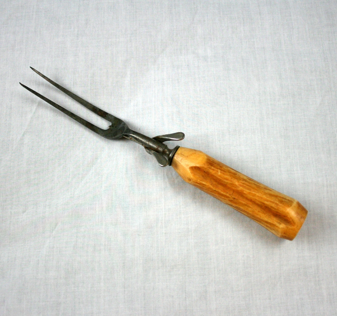 Vintage Meat Fork Antler Handle Carving Serving Piece Etsy