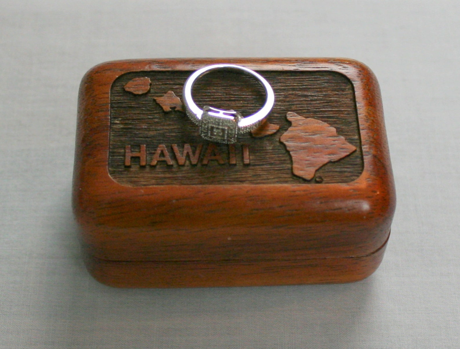 Vintage Hawaii Souvenir Wood Trinket Box Etsy