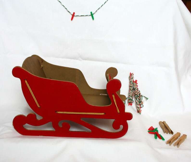 Vintage Santa Sleigh Christmas Holiday Card Holder Lot Etsy