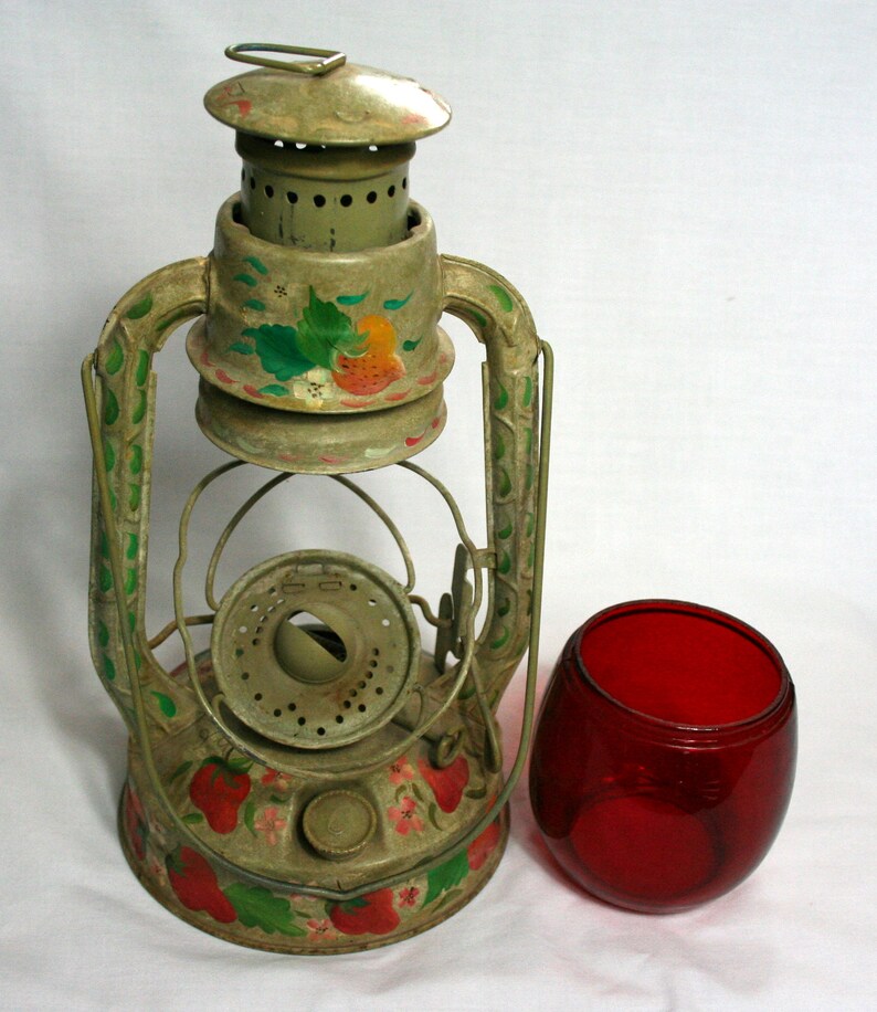 Dietz Lantern Red Globe Little Wizard Vintage Upcycled Etsy