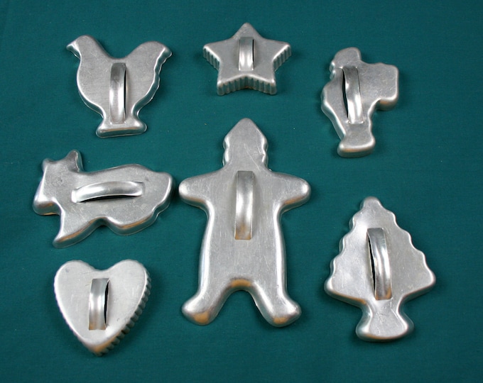 Vintage Aluminum Cookie Cutters Metal Shapes Set 7 Etsy