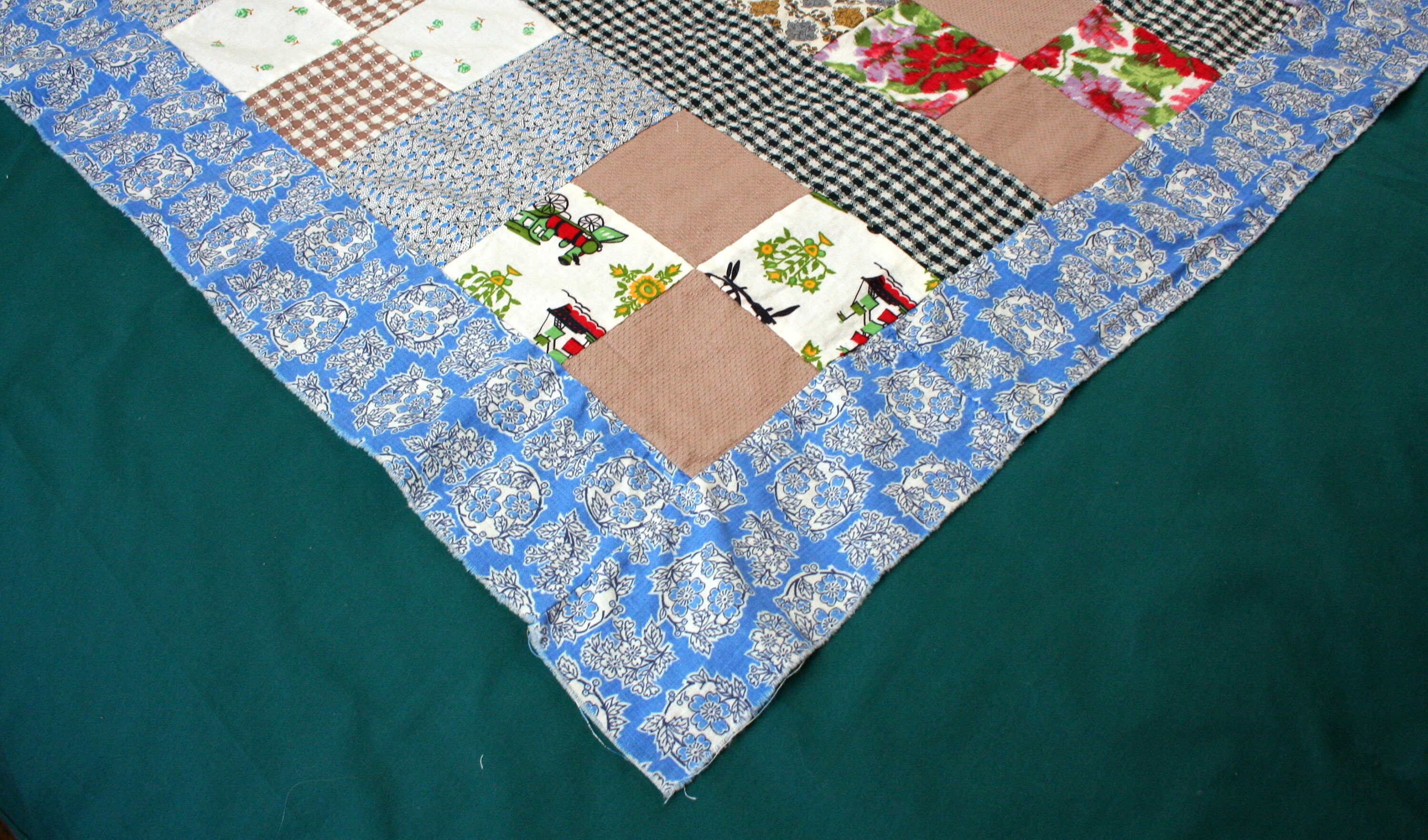 Homemade Patchwork Quilt Top Vintage Handmade Unfinished Quilt Etsy