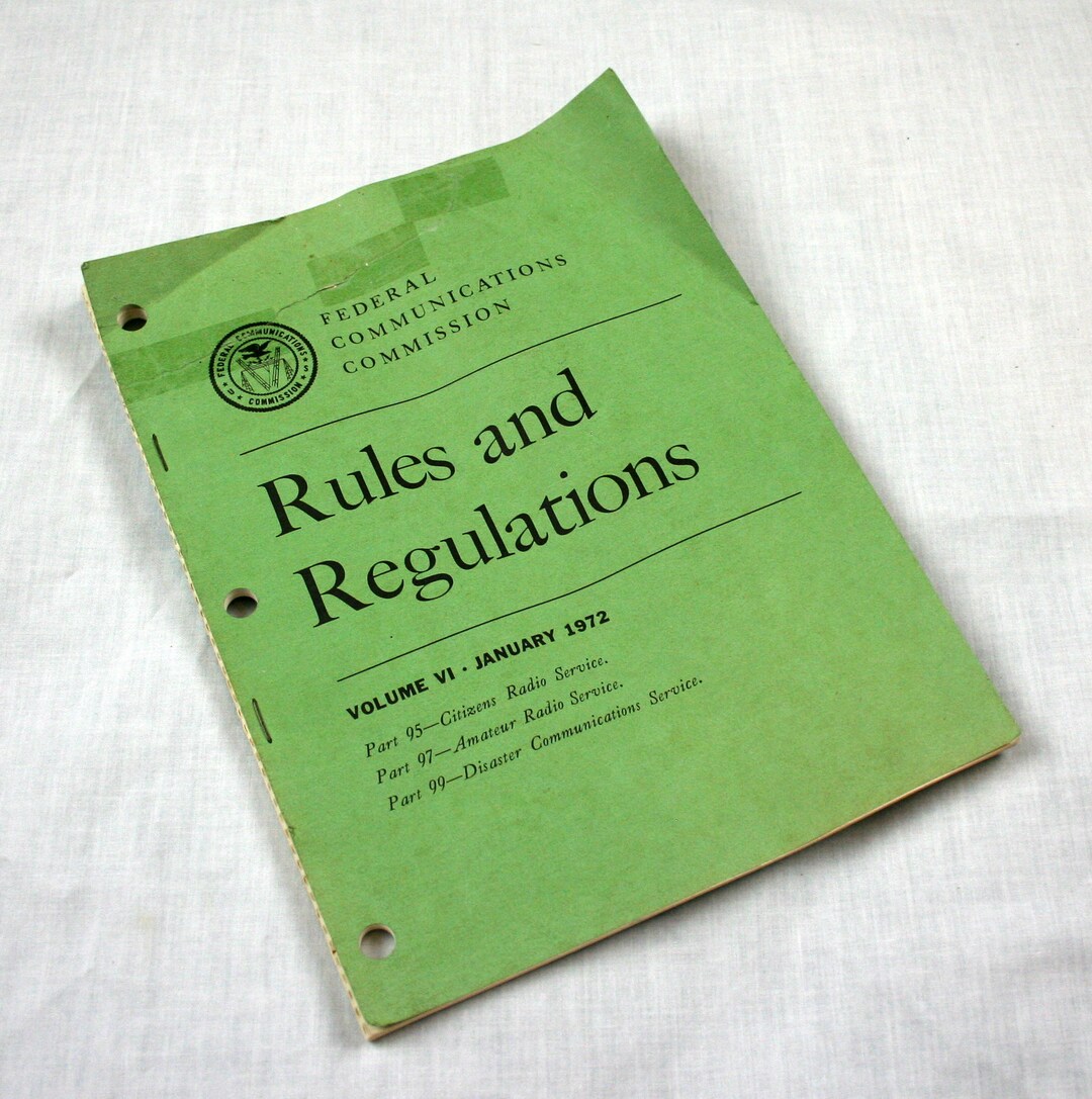 Federal Communications Commission Rules Regulations 1972 Etsy