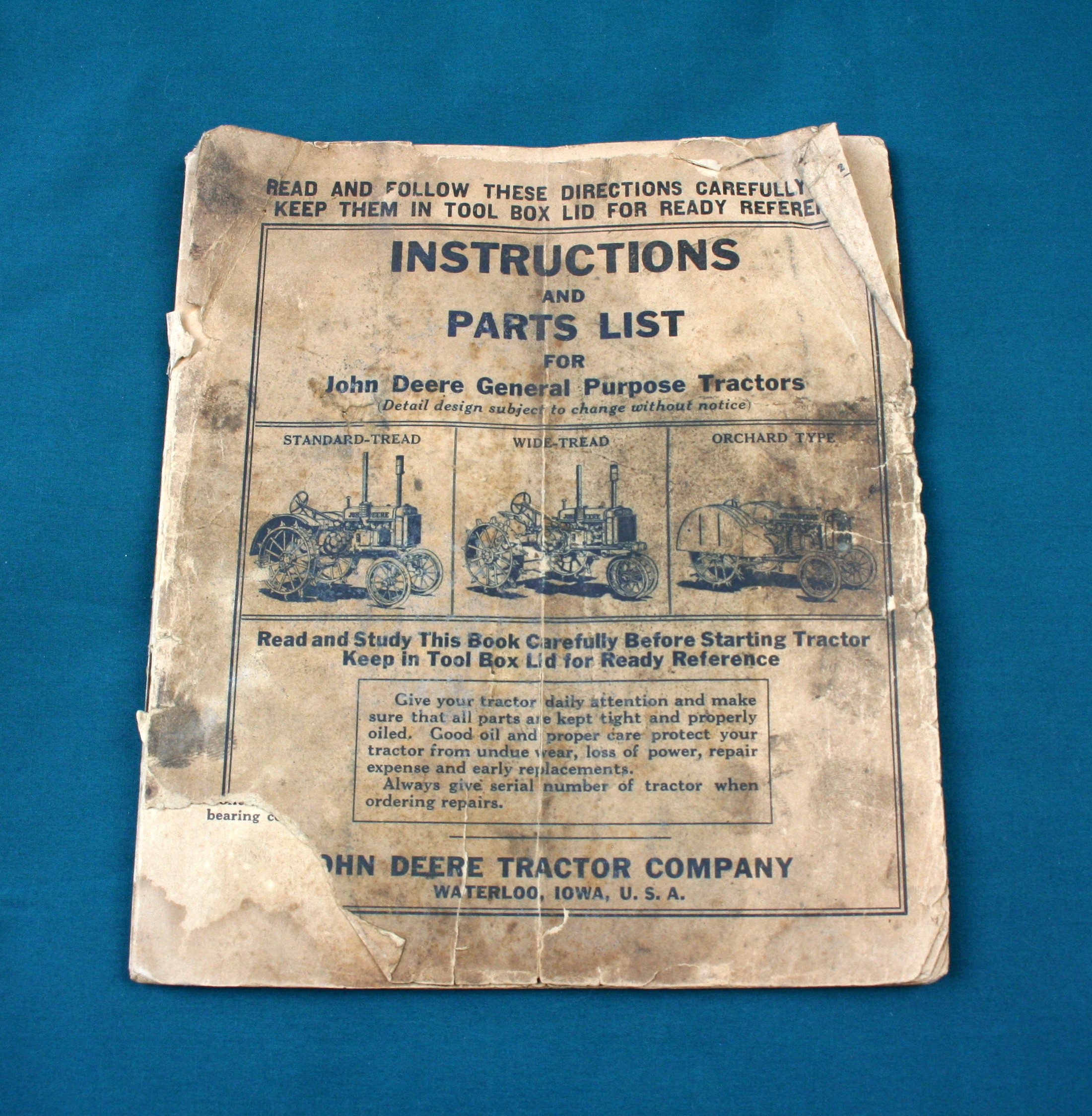 Antique John Deere General Purpose Tractors Instructions Parts - Etsy