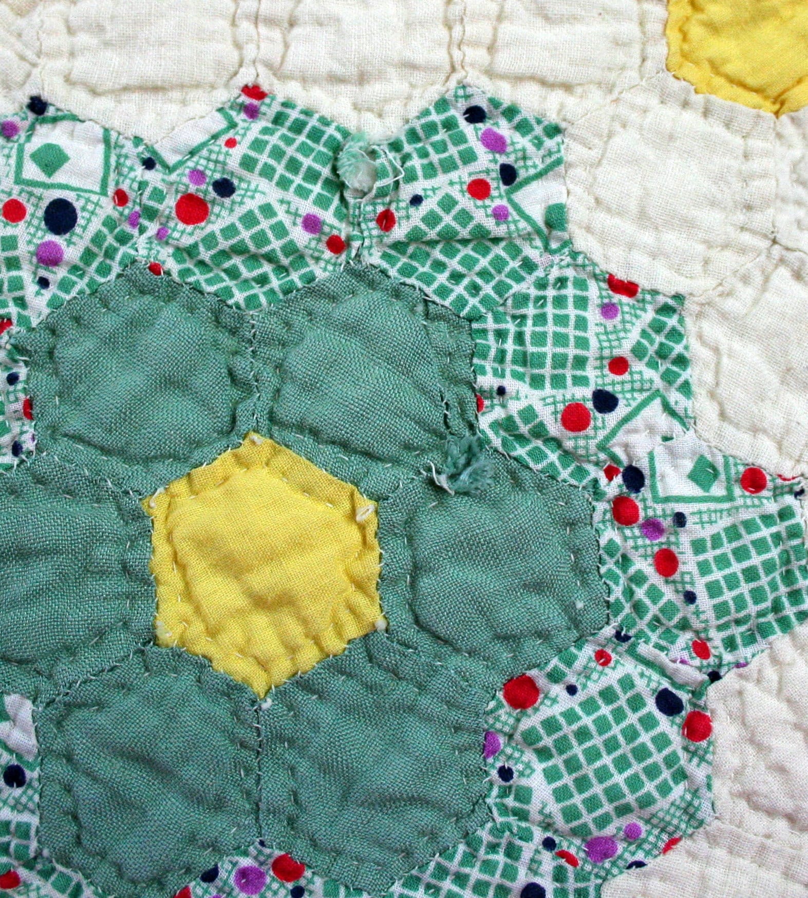 Homemade Patchwork Quilt Vintage Grandmothers Flower Garden Etsy