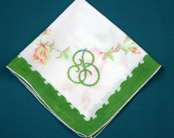 Ladies Hankie B Monogram Printed Woman's Handkerchief