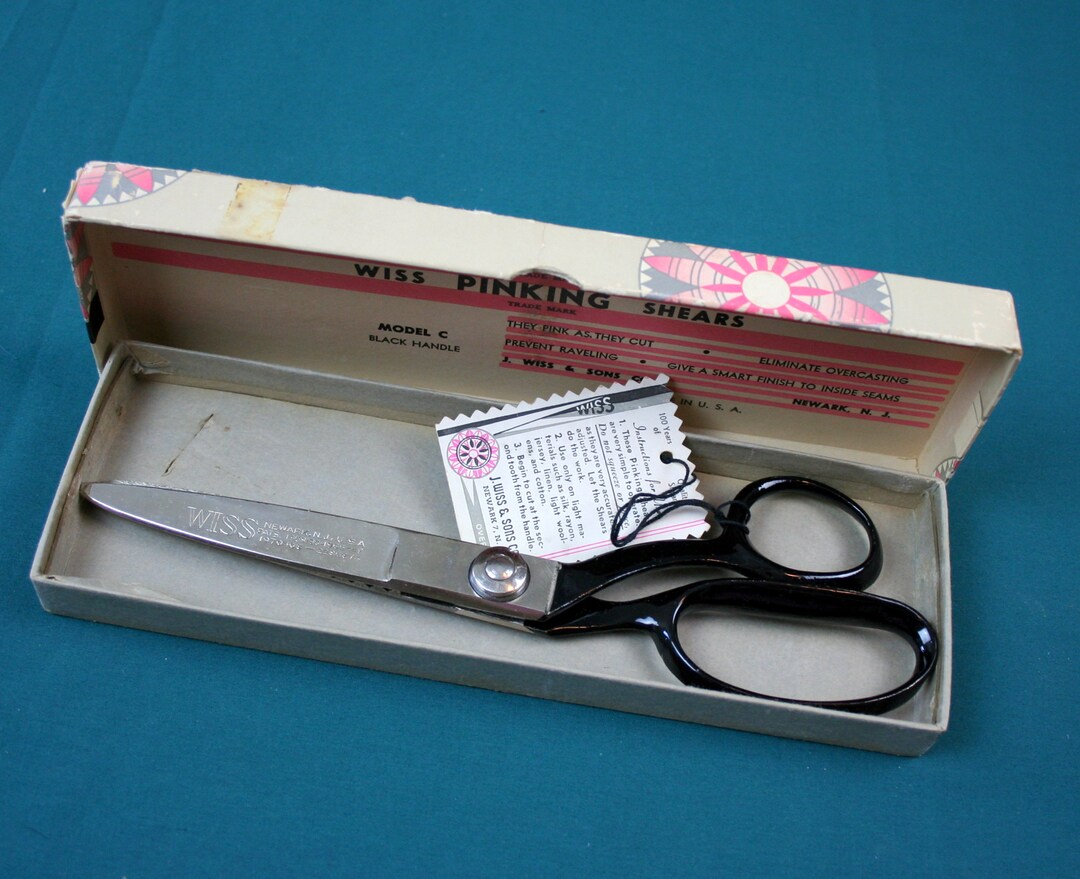 Vintage Wiss Pinking Shears Model C Box Instructions Tag Etsy