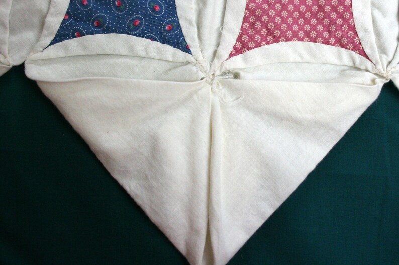 Cathedral Window Bed Quilt Hand Stitched Homemade Full Queen Etsy