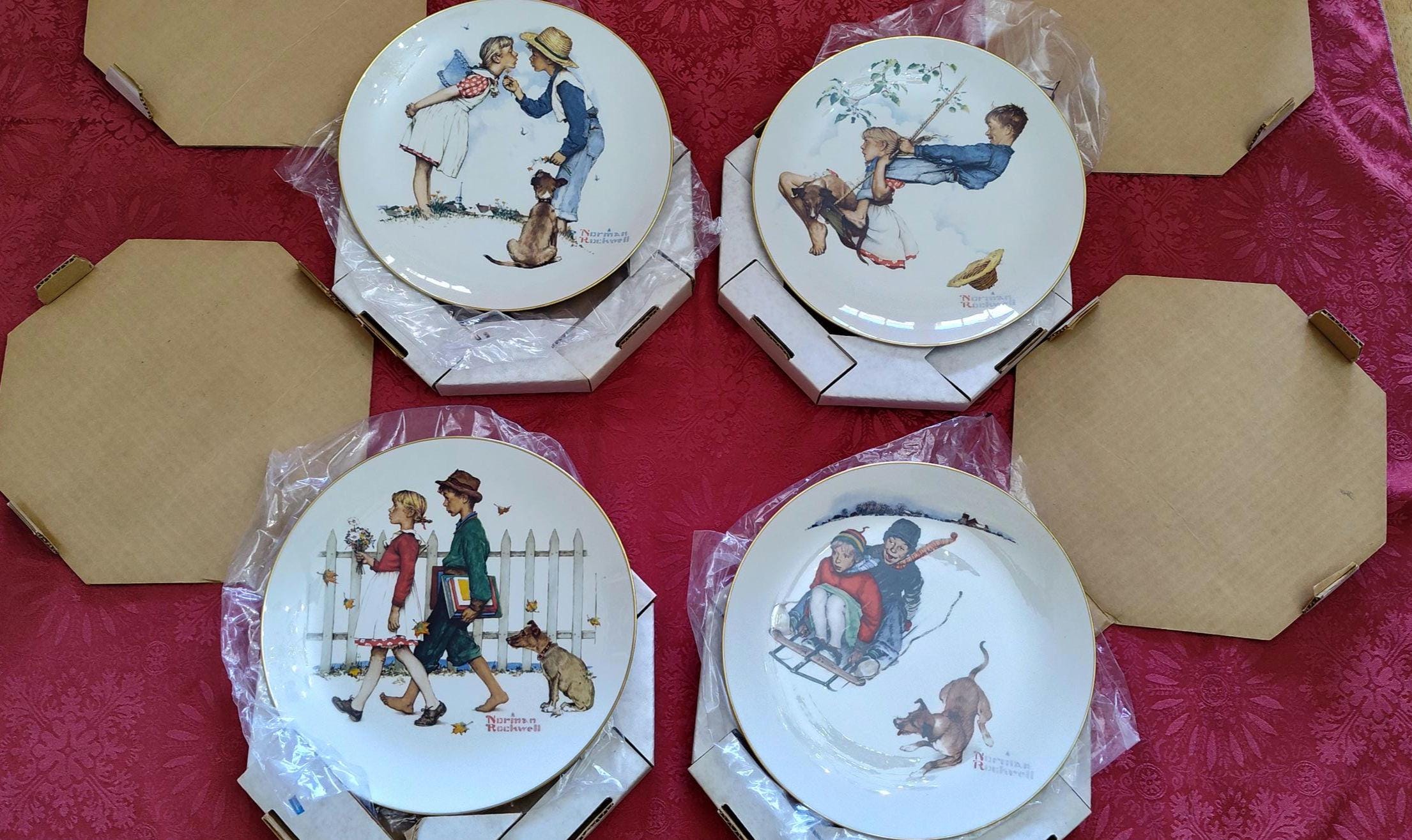 Norman Rockwell Plate Sets - Etsy