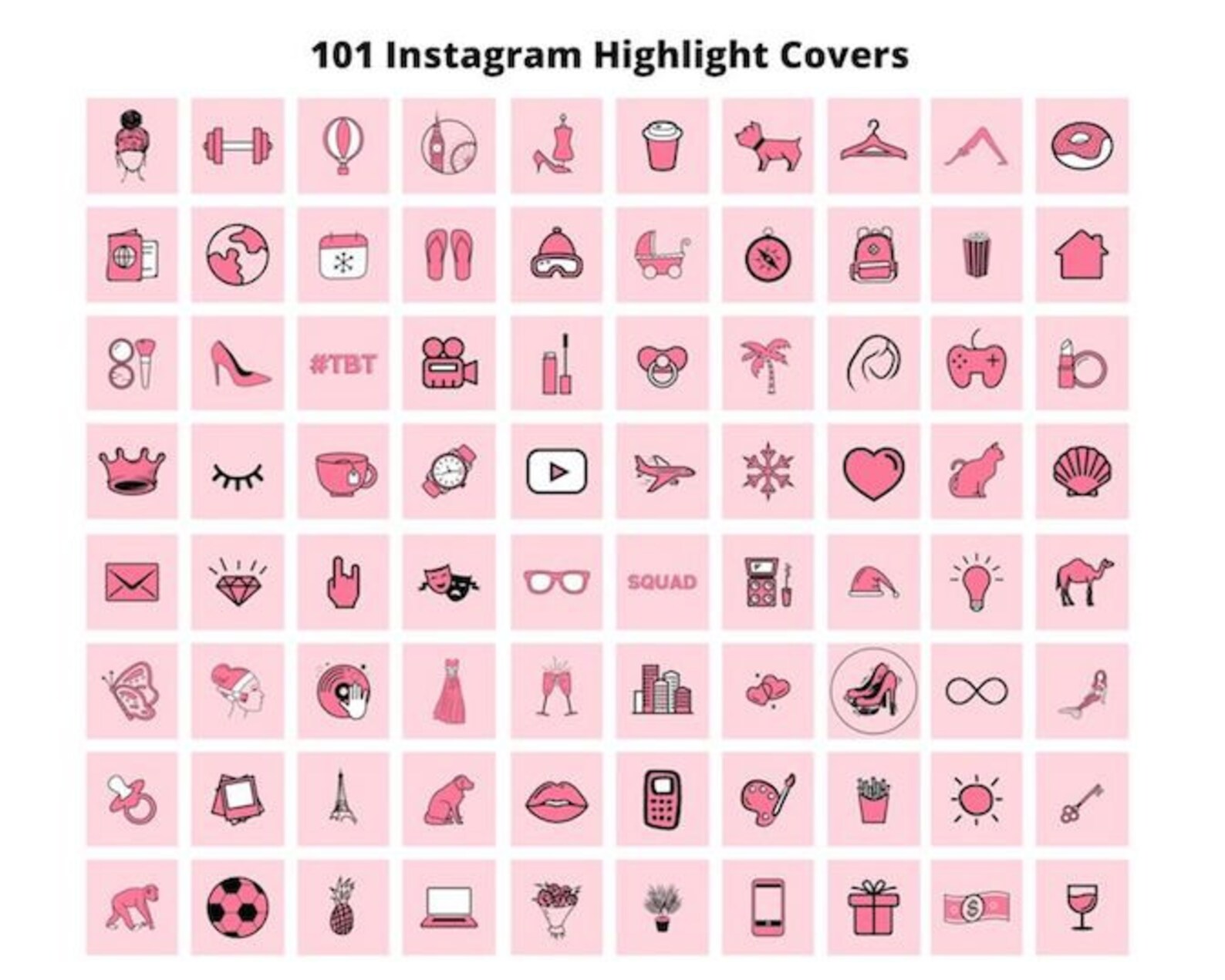 Pretty Light Pink Instagram Highlight Covers Hot Pink Girly Etsy