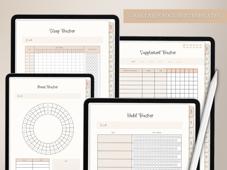 Digital Fitness Planner for iPad Goodnotes, Undated Weight Loss Daily ...