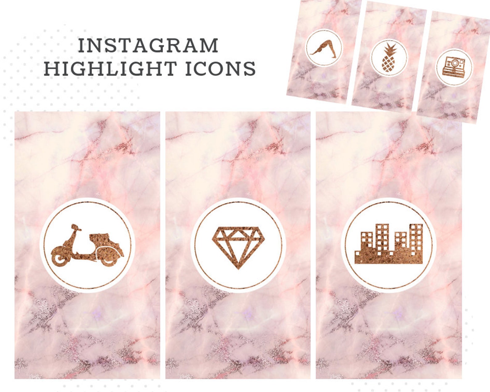 101 Pink Marble Instagram Highlight Covers Instagram Story | Etsy