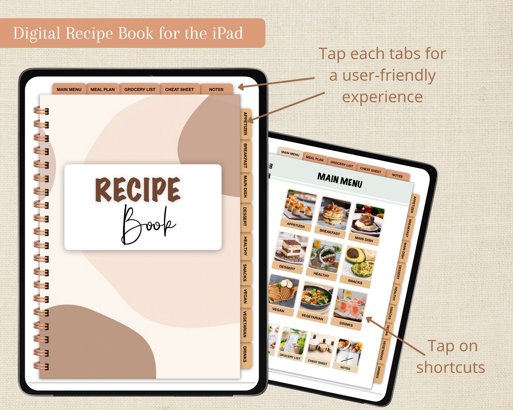 Digital Recipe Planner for Goodnotes & Notability | Digital Recipe Book ...