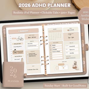 2026 Digital Planner, Goodnotes Planner, iPad planner, Realistic Digital Planner, Notability planner, Dated ADHD planner, Calendar