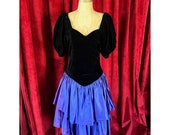 Vintage 80 39 s Homemade Velvet Renaissance Cottagecore Style Dress S