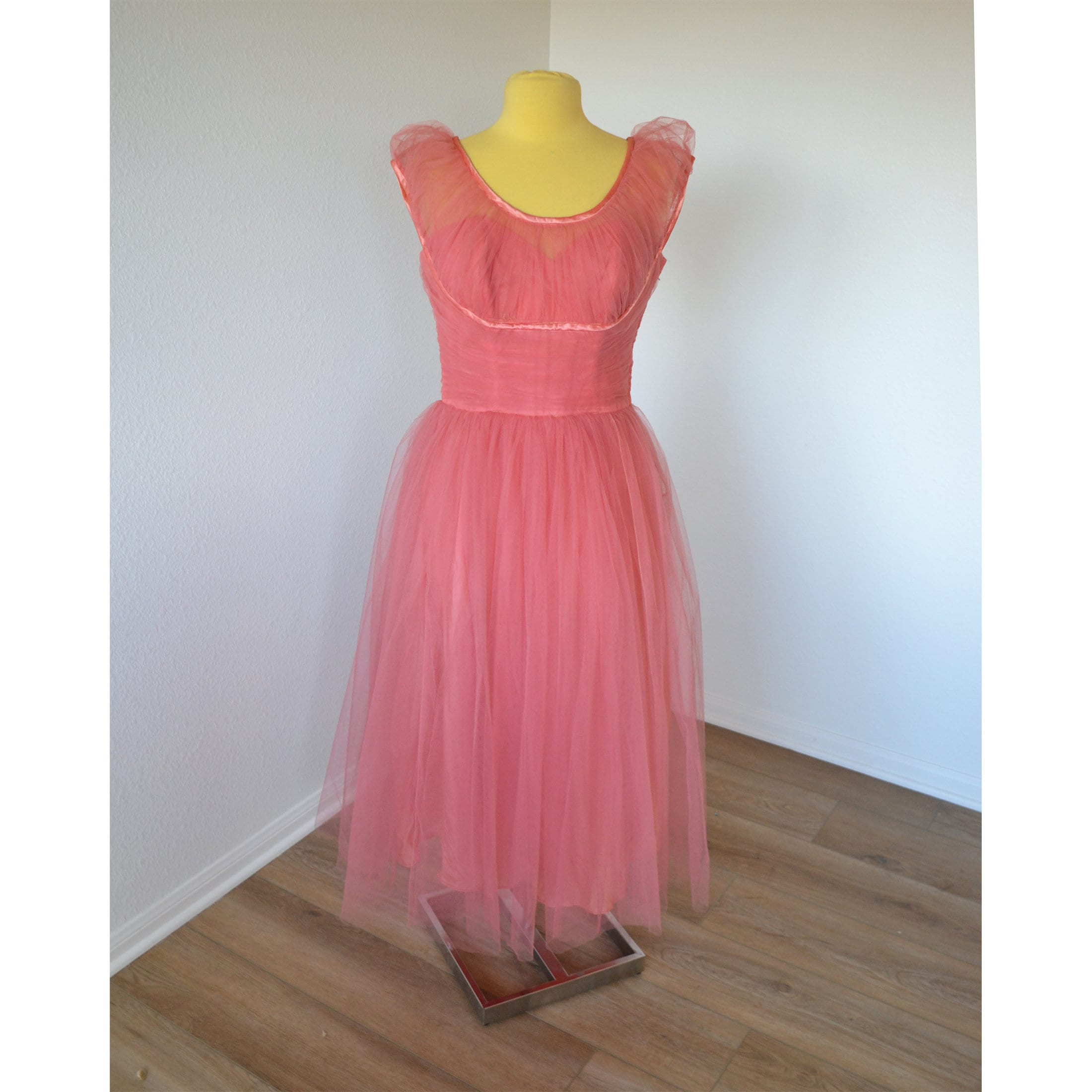hot pink layered dress