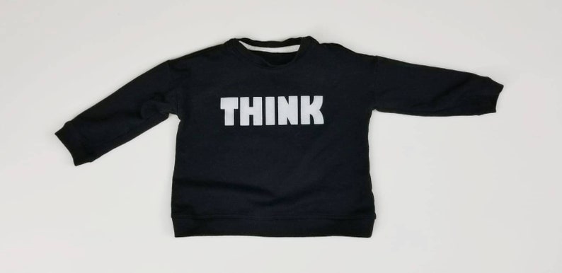 THINK Sweatshirt Gift for kids Holiday gift for kids sweater for kids sweater for boy sweater for girls image 5